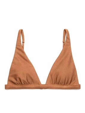 Aerie Shine Rib Plunge Bikini Top Size Small NWT